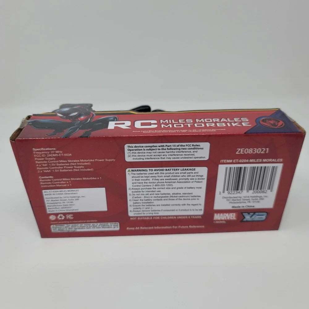 Marvel Spider-Man Miles Morales Remote Control Motorbike RC Toy Ages 8+‎